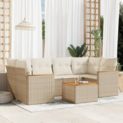 Loungeset 7-delig poly rattan beige
