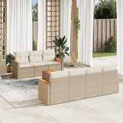 Loungeset 8-delig poly rattan beige
