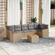 Loungeset 8-delig poly rattan beige