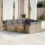 Loungeset 9-delig poly rattan beige