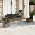 5-piece Loungeset with cushions poly rattan grey