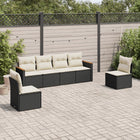 Loungeset 6-delig poly rattan zwart