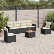 Loungeset 7-delig poly rattan zwart
