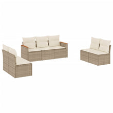 7-Delige Loungeset Met Kussens Poly Rattan Beige