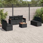 Loungeset 8-delig poly rattan zwart