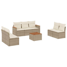 8-Delige Loungeset Met Kussens Poly Rattan Beige