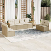 Loungeset 8-delig poly rattan beige