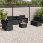 9-Delige Loungeset Met Kussens Poly Rattan Zwart