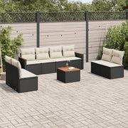 Loungeset 9-delig poly rattan zwart