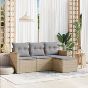 Loungeset poly rattan 4-delig beige