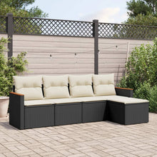 5-Delige Loungeset Met Kussens Poly Rattan Zwart