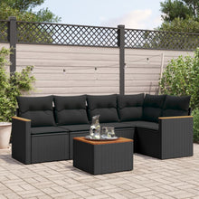 6-Delige Loungeset Met Kussens Poly Rattan Zwart