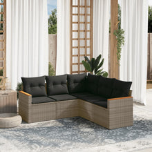 5-Delige Loungeset Met Kussens Poly Rattan Grijs