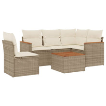 6-Delige Loungeset Met Kussens Poly Rattan Beige