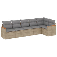 6-Delige Loungeset Met Kussens Poly Rattan Beige