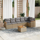 7-Delige Loungeset Met Kussens Poly Rattan Beige