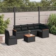 Loungeset 7-delig poly rattan zwart