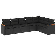 7-Delige Loungeset Met Kussens Poly Rattan Zwart