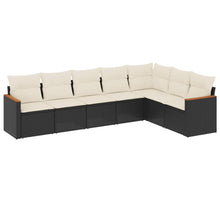 7-Delige Loungeset Met Kussens Poly Rattan Zwart
