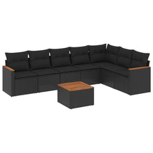 8-Delige Loungeset Met Kussens Poly Rattan Zwart