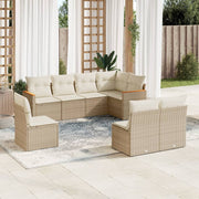 Loungeset 8-delig poly rattan beige