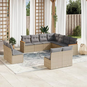 Tuinset 11-delig poly rattan beige
