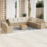 Loungeset 12-delig poly rattan beige