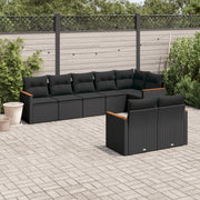 Loungeset 8-delig poly rattan zwart