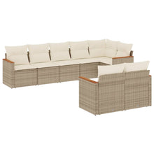 8-Delige Loungeset Met Kussens Poly Rattan Beige