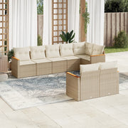 Loungeset 8-delig poly rattan beige