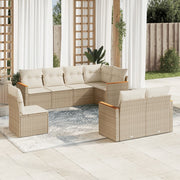 Loungeset 8-delig poly rattan beige