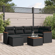 Loungeset 7-delig poly rattan zwart