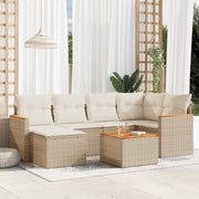 Loungeset 7-delig poly rattan beige