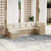 Loungeset 7-delig poly rattan beige