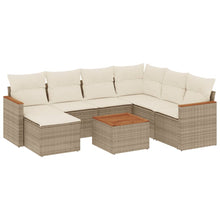 8-Delige Loungeset Met Kussens Poly Rattan Beige