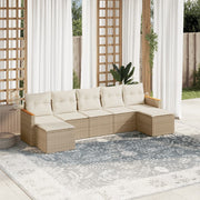 Loungeset 7-delig poly rattan beige