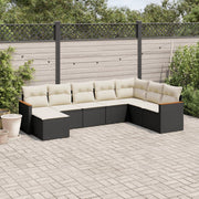 Loungeset 8-delig poly rattan zwart