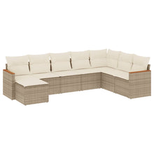 8-Delige Loungeset Met Kussens Poly Rattan Beige