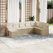 Loungeset 8-delig poly rattan beige