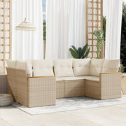 Loungeset 6-delig poly rattan beige