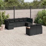 Loungeset 9-delig poly rattan zwart