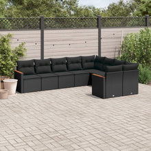 9-Delige Loungeset Met Kussens Poly Rattan Zwart