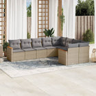 9-Delige Loungeset Met Kussens Poly Rattan Beige