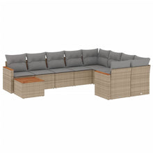 10-Delige Loungeset Met Kussens Poly Rattan Beige