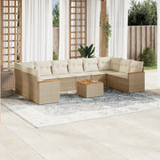 Tuinset 11-delig poly rattan beige