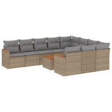 11-Delige Tuinset Met Kussens Poly Rattan Beige