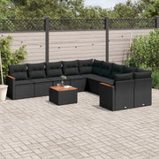 Loungeset 11-delig poly rattan zwart