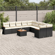 Loungeset 11-delig poly rattan zwart