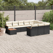 Loungeset 11-delig poly rattan zwart
