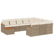 11-Delige Tuinset Met Kussens Poly Rattan Beige